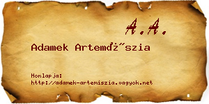 Adamek Artemíszia névjegykártya